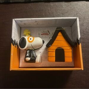 New Peanuts Snoopy & Woodstock Spooky Dog House Salt & Pepper Shakers HALLOWEEN
